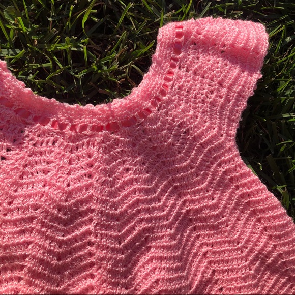 Handmade Crochet Baby Pink Dress - Picture 4 of 4